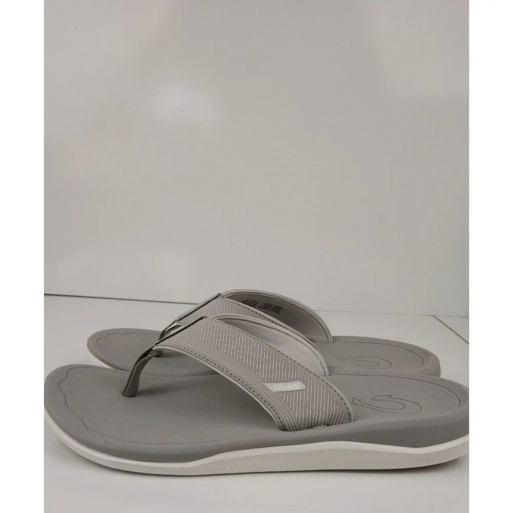 OluKai Ahi Kai Sandals Flip Flops Men's Size 9 Ash Grey